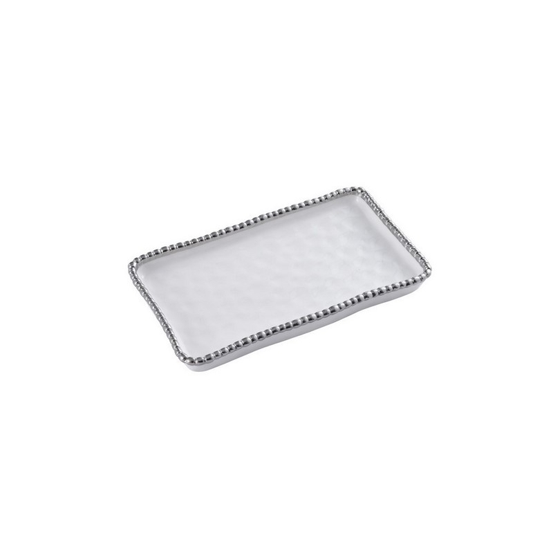 Plateau rectangulaire - 25,4x14,6x2,5cm - VANITY ACCESSORIES WITH SILVER BEADS