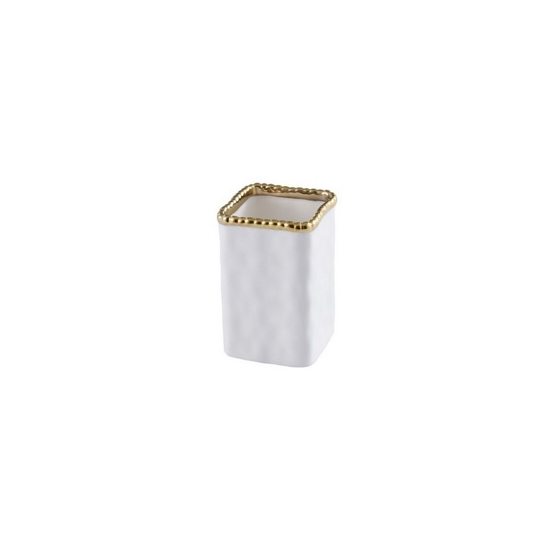 Porte-brosse à dents - 7,6x7,6x11,4cm - VANITY ACCESSORIES WITH GOLD BEADS