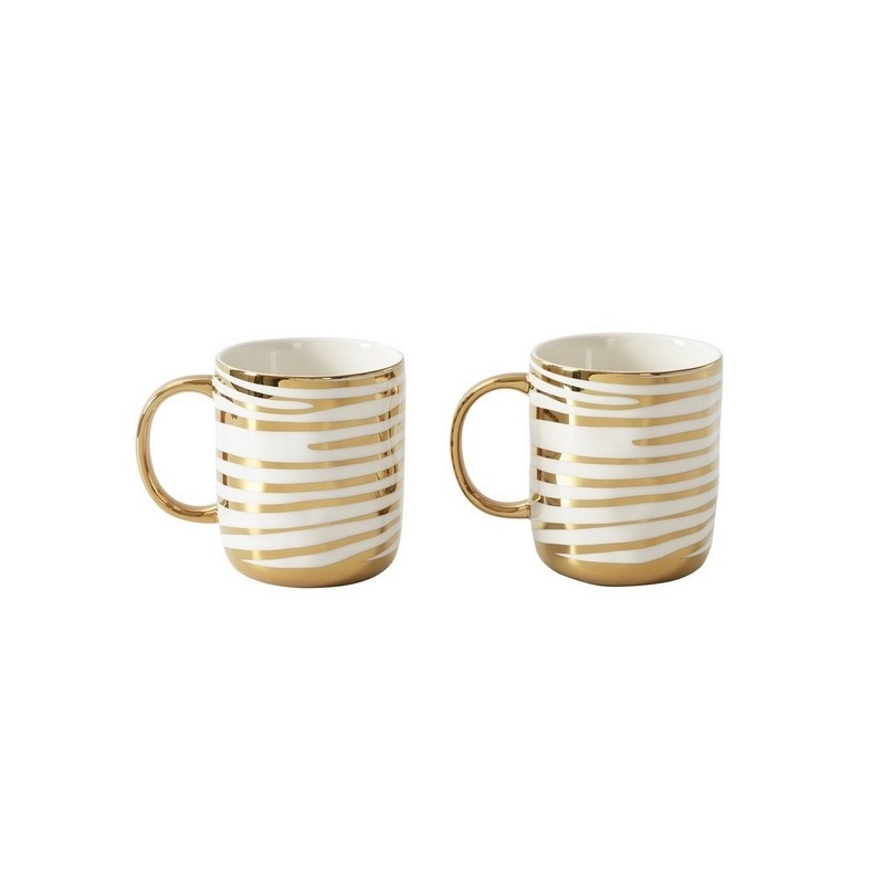 Tasse à rayures - 8,9x8,9x10,8cm - GET GIFTY PORCELAIN SETS