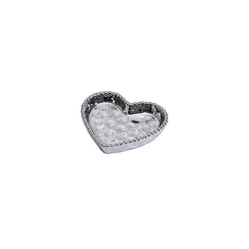 Plat cœur (profond) argent - 10,2x10,2x1,9cm - LOVE IS IN THE AIR