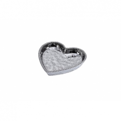 Plat cœur argent - 17,8x17,8x3,2cm - LOVE IS IN...