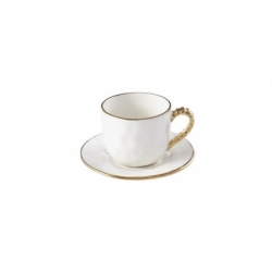 Tasse et sous-tasse - 10,8x10,8x6,4cm - GOLDEN...