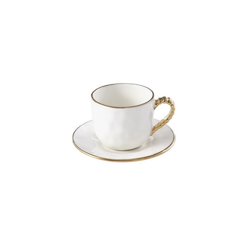 Tasse et sous-tasse - 10,8x10,8x6,4cm - GOLDEN SALERNO