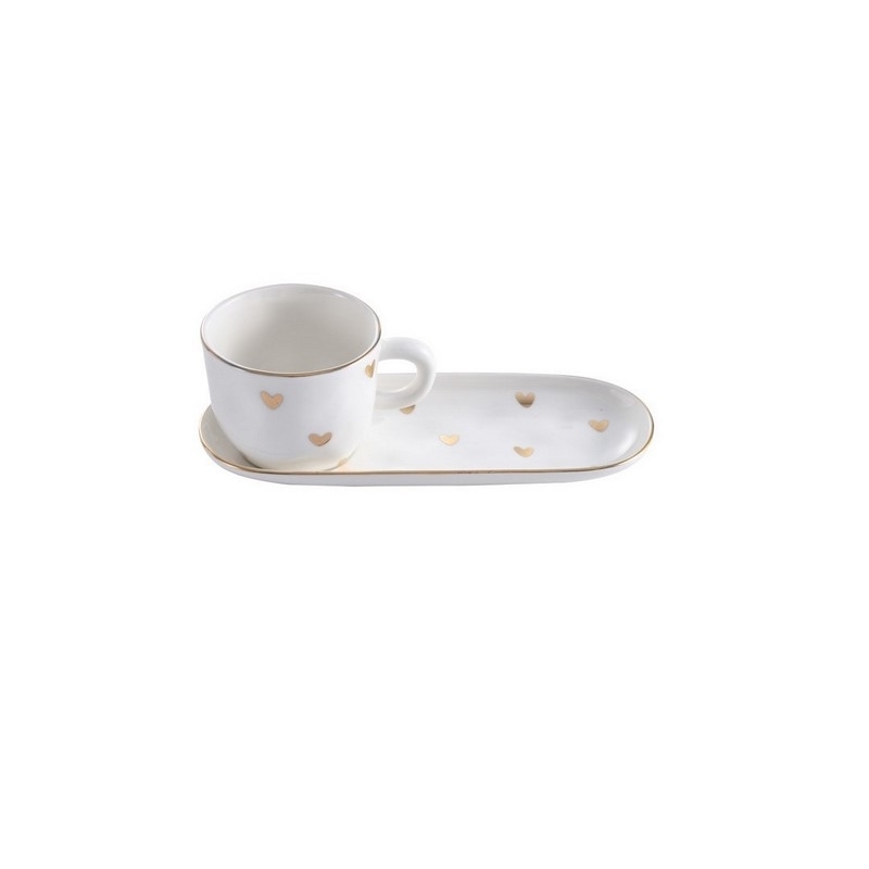 Tasse et sous-tasse espresso - 17,8x7,6x7cm - HEART TO HEART