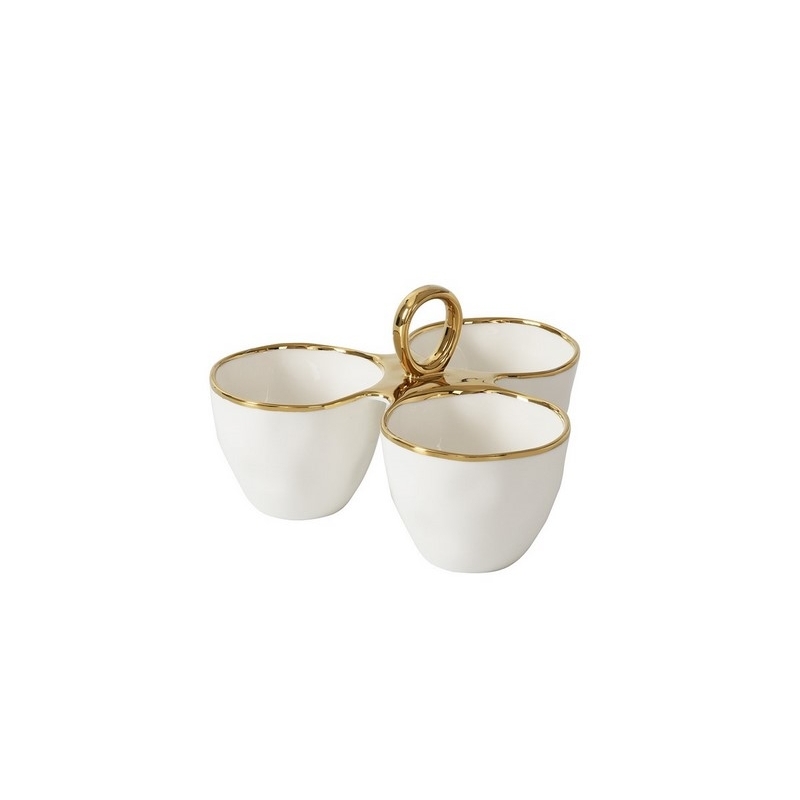 Plat 3 sections - 22,2x22,2x8,3cm - GOLDEN HANDLES