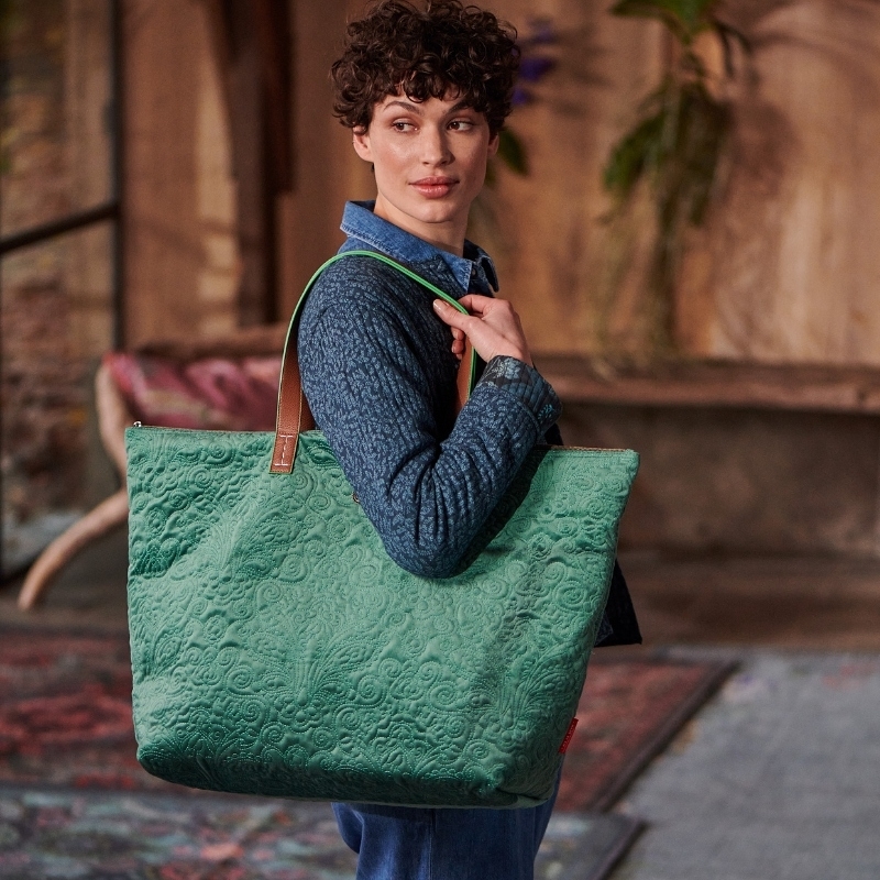 Tote Bag - Velvet - Vert - 66x20x44cm