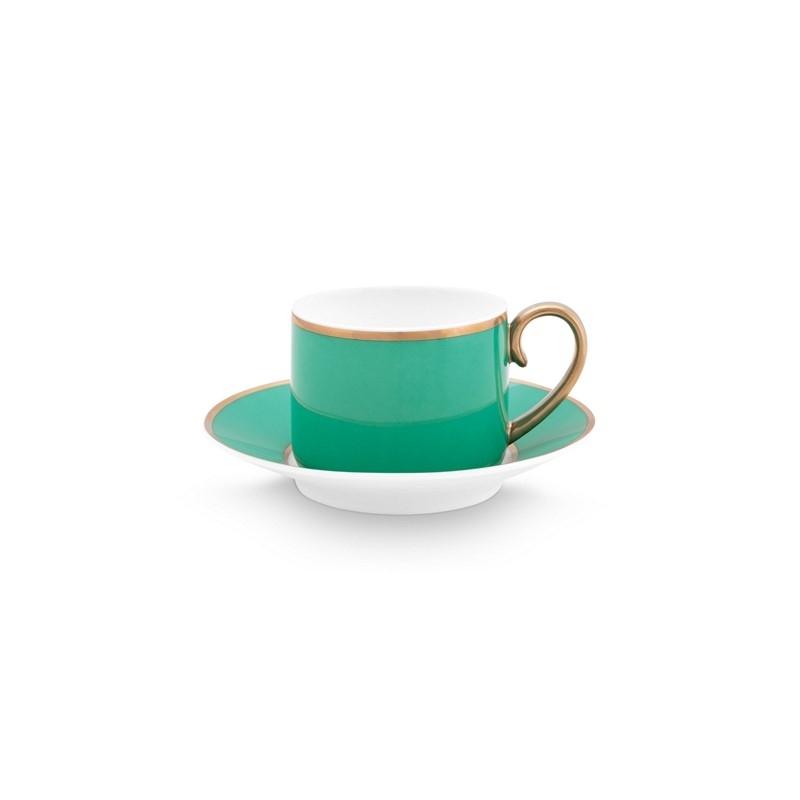 Paire tasse café - Vert/Or - 120ml