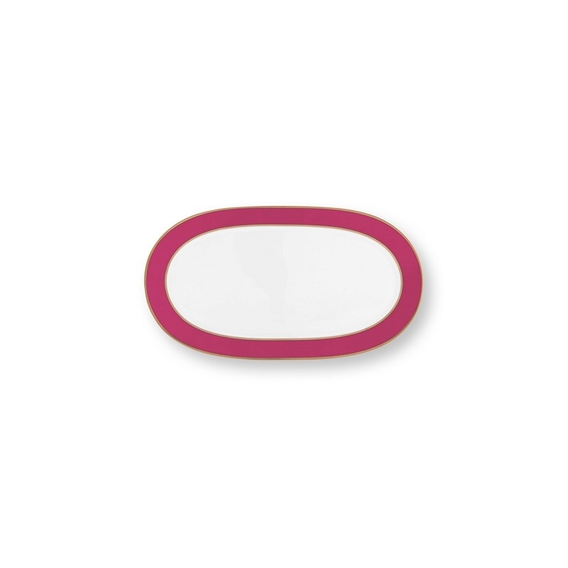 Plat rectangulaire - Rose/Or - 28x16x2cm