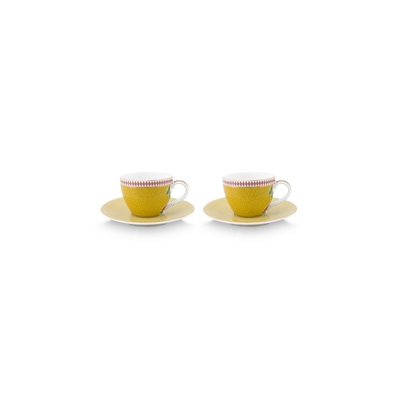 Coffret 2 Paire tasse thé - Jaune - 120ml