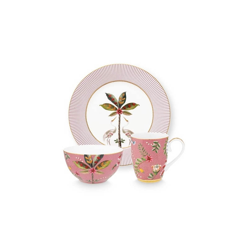 Coffret déjeuner - Rose - 3pcs