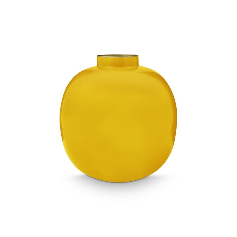 Vase métal - Jaune - 23cm