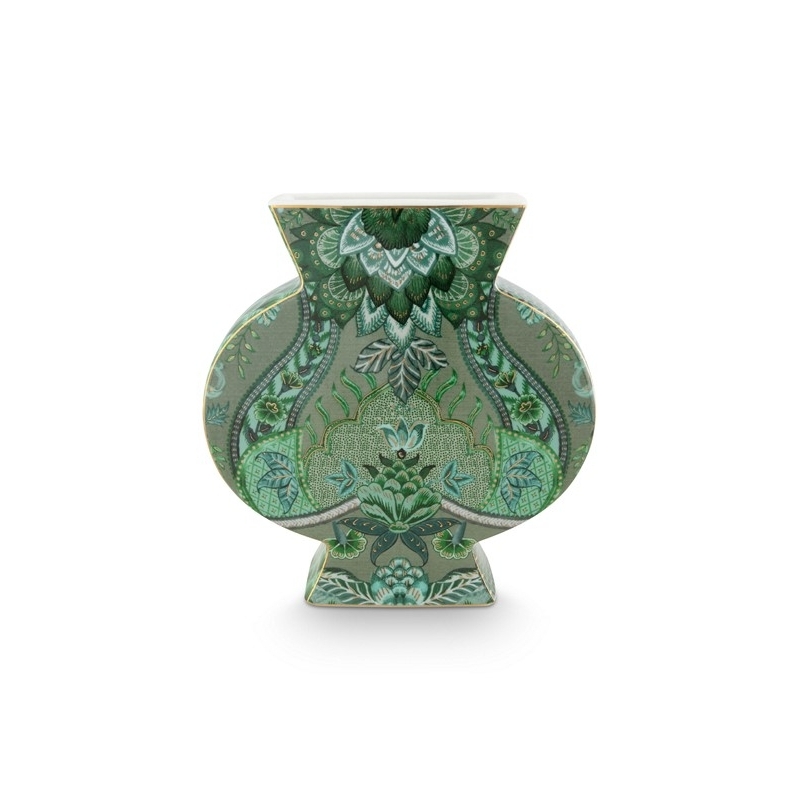 Vase plat - Vert - 16,5cm