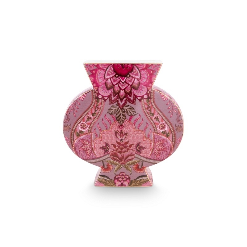 Vase plat - Rose - 16,5cm