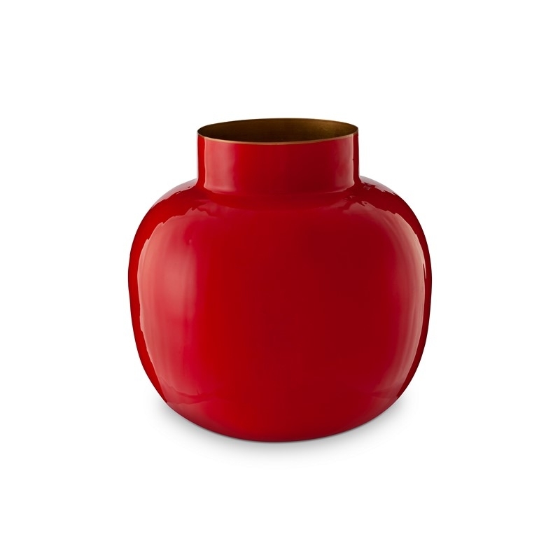 Mini vase métal rond Rouge 10cm