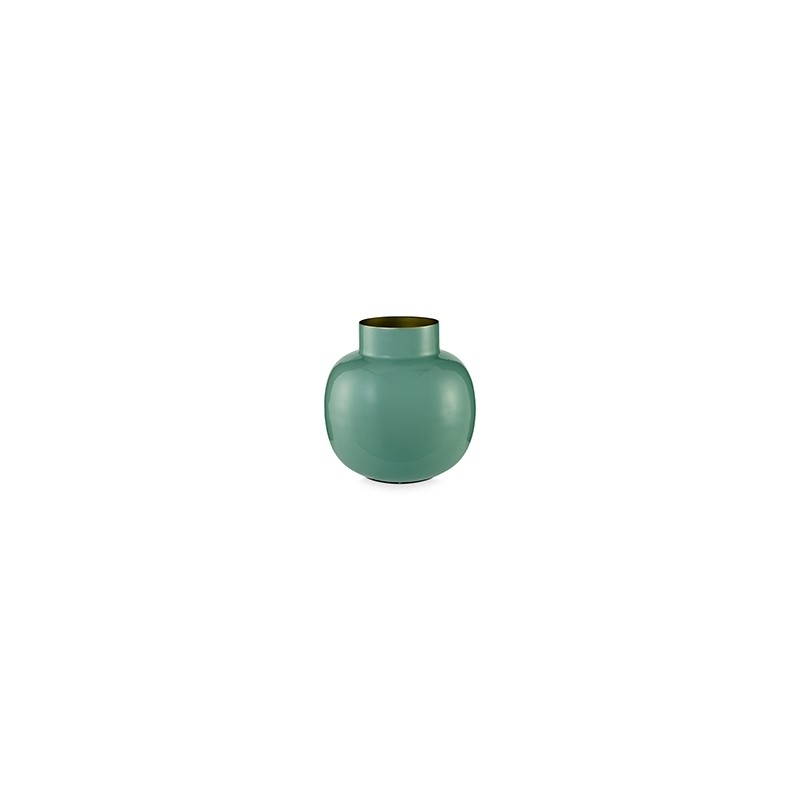 Vase métal rond Blushing Birds Vert - 25cm