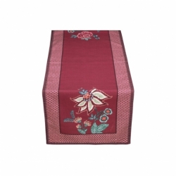 Chemin de table Flower Festival Framboise 50x150cm