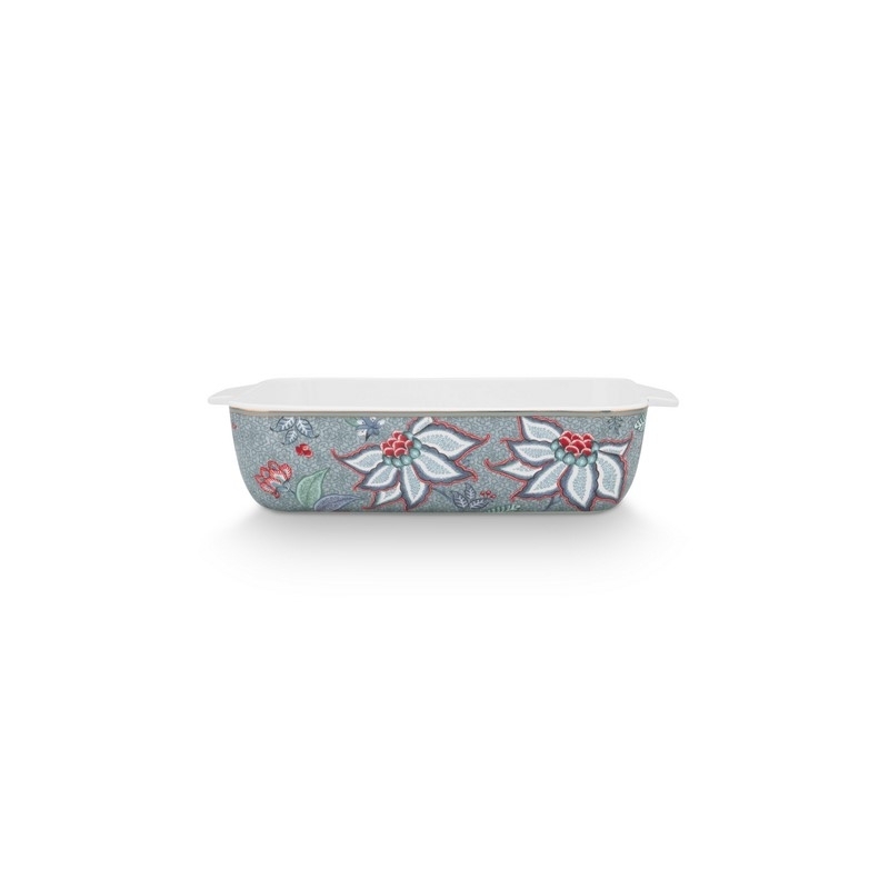 Plat de cuisson rectangulaire Flower Festival Bleu clair - 27,5x18,5x6,5cm