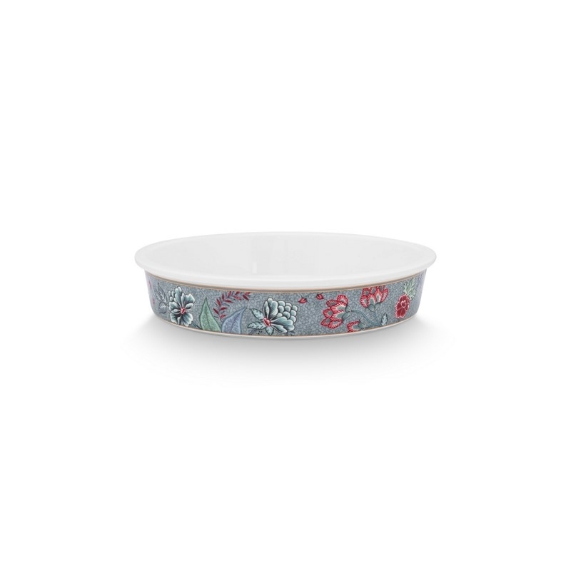 Plat de cuisson rond Flower Festival Bleu clair - 25,5x5cm