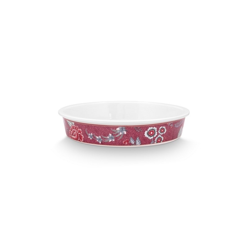 Plat de cuisson rond Flower Festival Framboise - 25,5x5cm