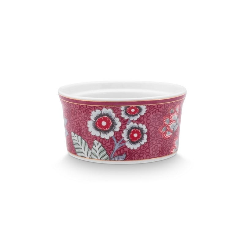 Ramequin rond Flower Festival Framboise - 8,7x4,3cm