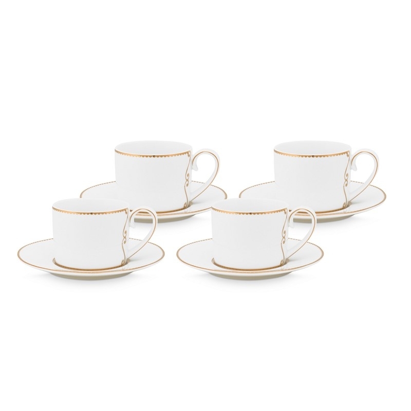 Coffret de 4 paire tasse à café Love Birds - Blanc - 125ml