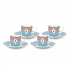 Coffret de 4 paire tasse à thé Love Birds -...