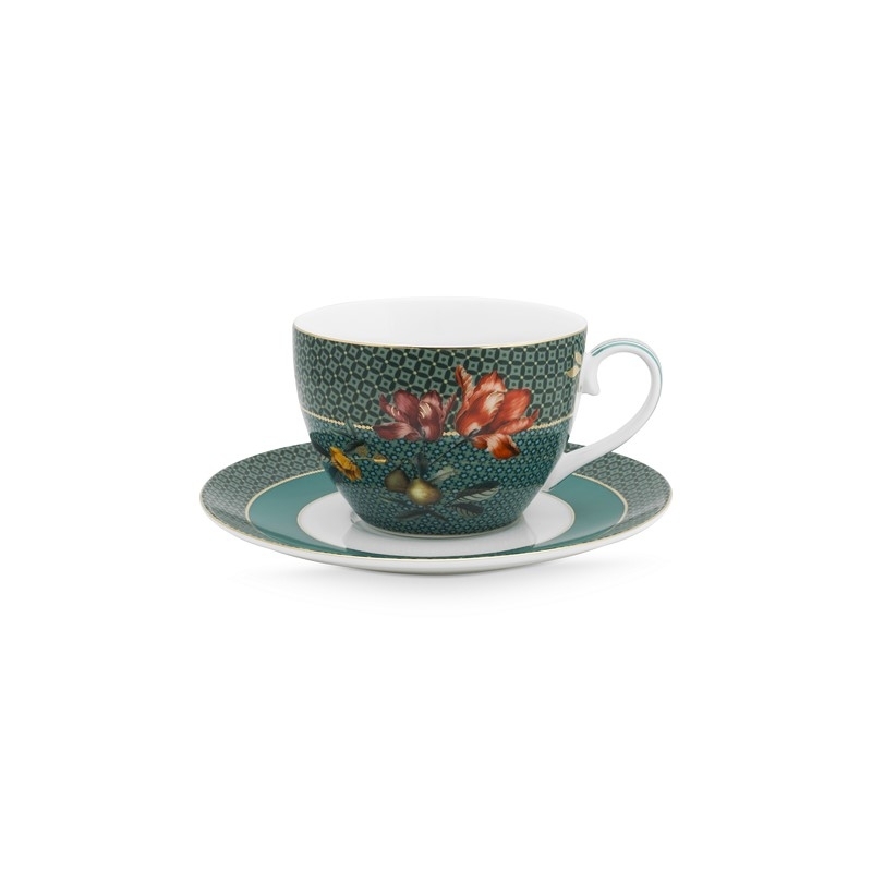 Tasse et sous-tasse à thé Winter Wonderland Bird Vert - 280ml