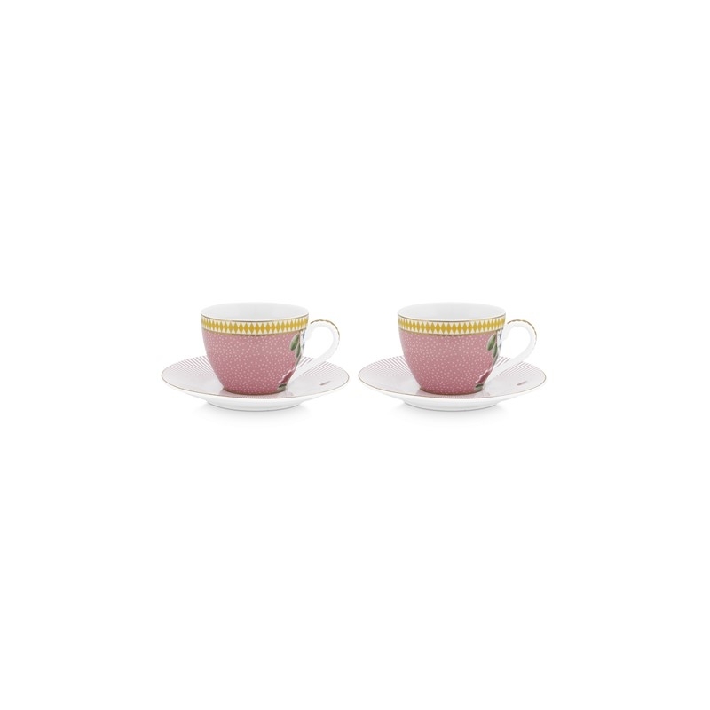 Coffret - 2 Paire tasse café La Majorelle Rose - 120ml