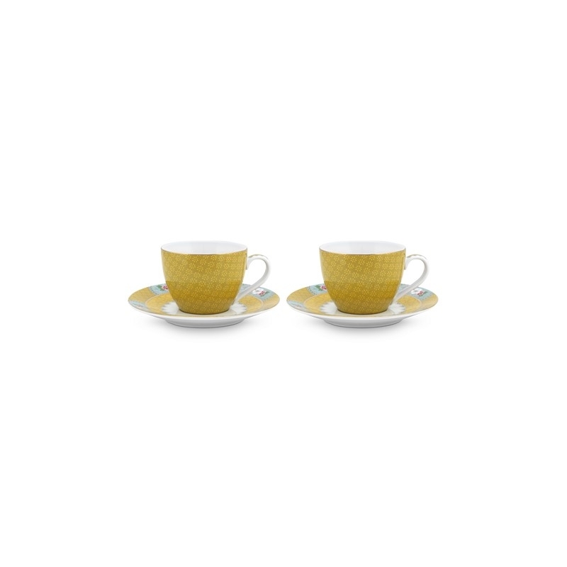 Coffret - 2 Paire tasse café Blushing Birds Jaune - 120ml