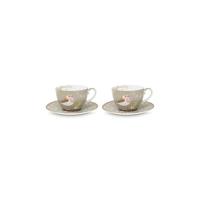 Coffret - 2 Paire tasse thé Early Bird Kaki - 280ml