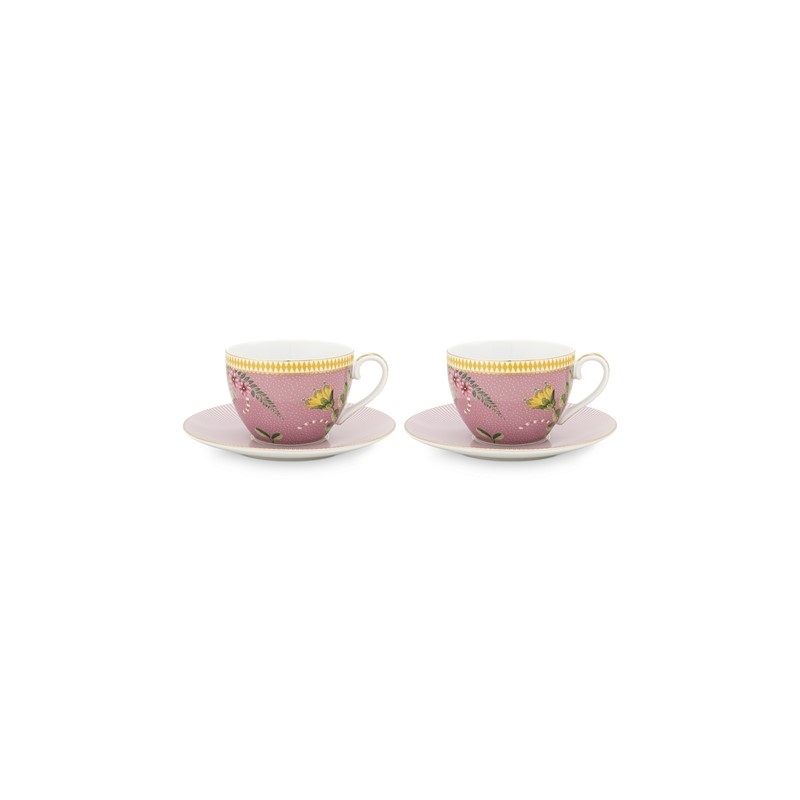 Coffret - 2 Paire tasse thé La Majorelle rose - 280ml