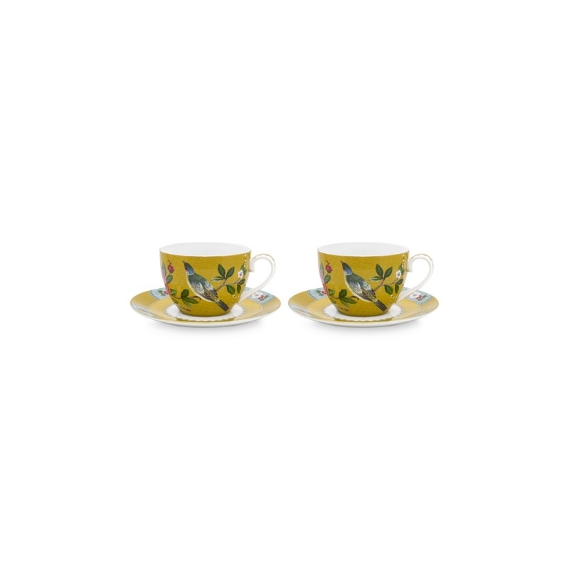 Coffret - 2 Paire tasse thé Blushing Birds Jaune - 280ml