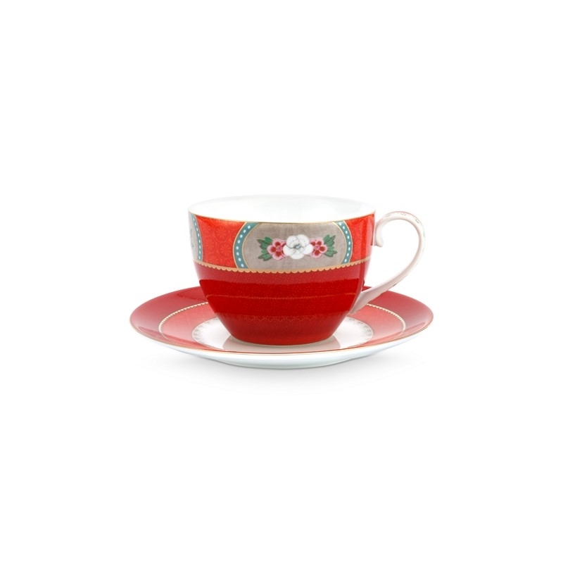 Paire tasse thé Blushing Birds Rouge - 280ml