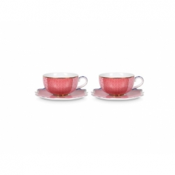 Coffret de 2 Paires tasse à café Royal Rose -...