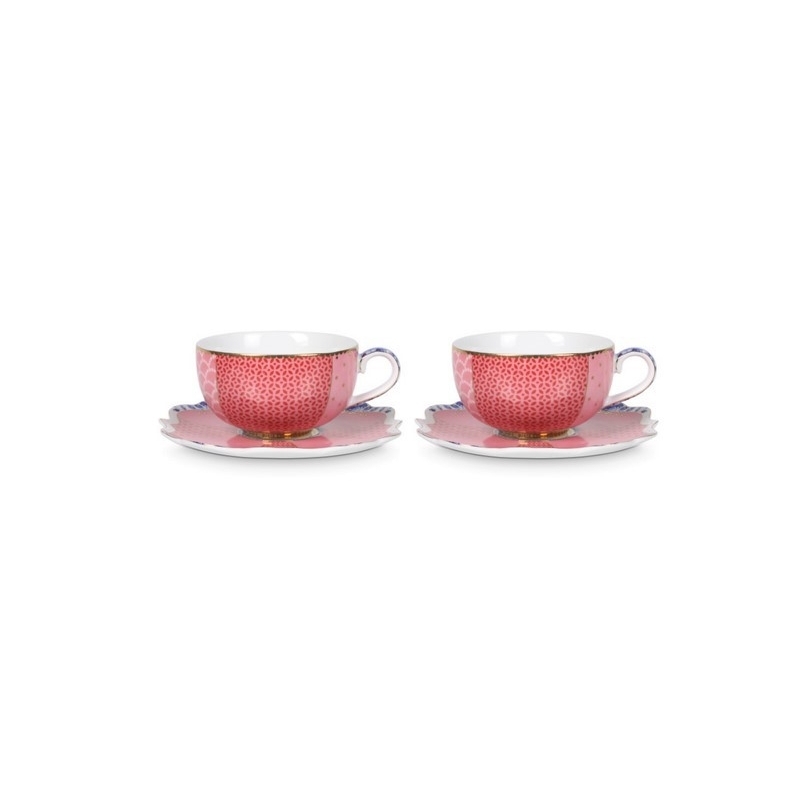 Coffret de 2 Paires tasse à café Royal Rose - 125ml