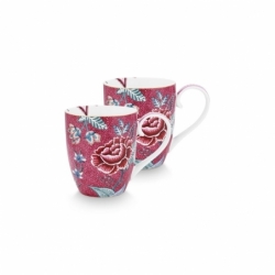 Coffret 2 Maxi mug XL Flower Festival Framboise...