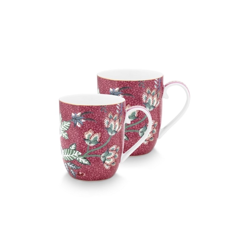 Coffret 2 Petit mug Flower Festival Framboise 145ml