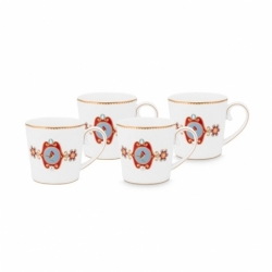 Coffret de 4 grands mugs Love Birds - Blanc -...