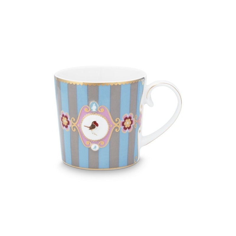 Love Birds Petit mug Bande Bleu/Kaki - 150ml