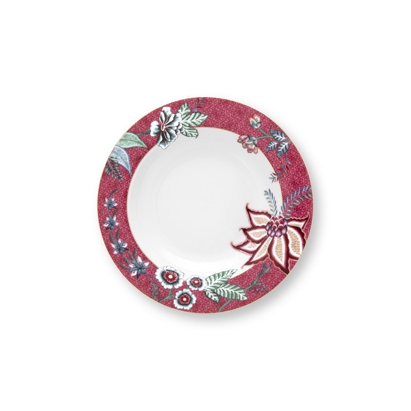 Assiette creuse Flower Festival Framboise - 21,5cm