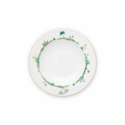 Assiette creuse Jolie pois or - 21,5cm