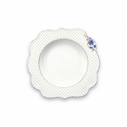 Assiette creuse Royal Blanc décoré - 23,5cm