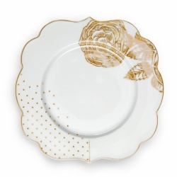 Assiette dessert Royal Blanc décoré - 23,5cm