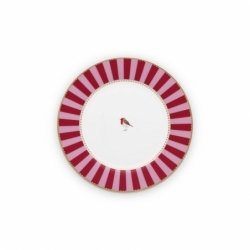 Love Birds Assiette dessert Bande Rouge/Rose -...