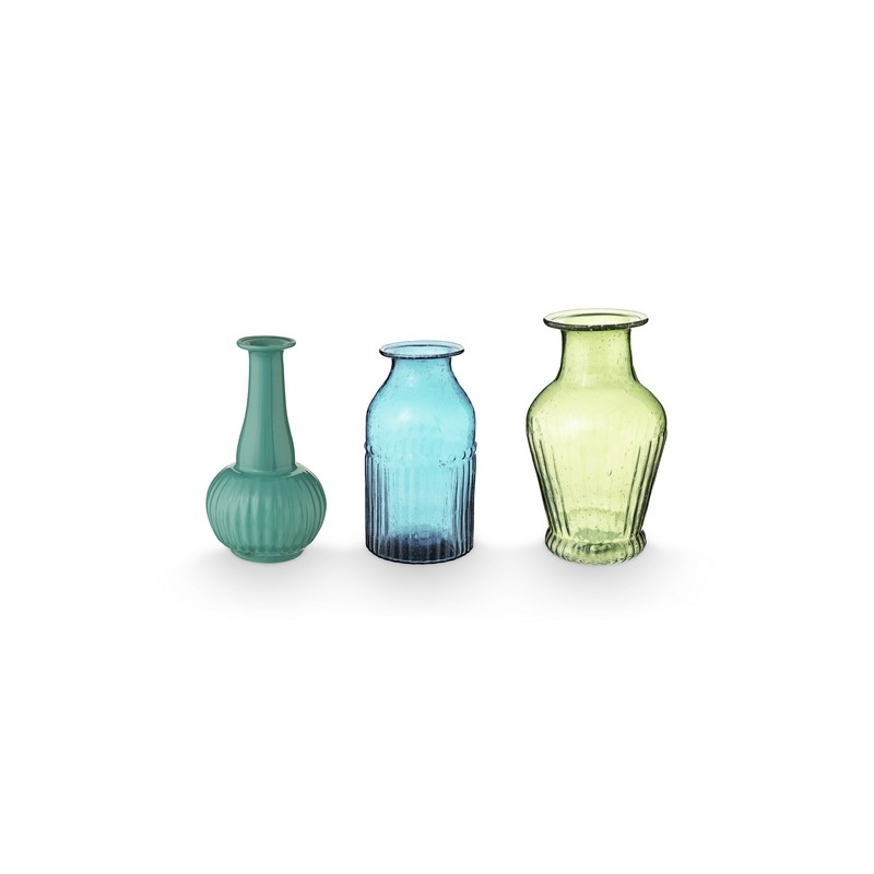 Set de 3 vases en verre - S - Vert