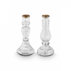 Set de 2 bougeoirs en verre Transparent