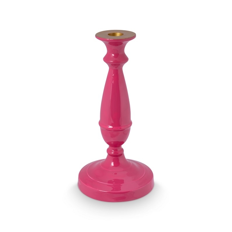 Bougeoir métal S - Rose foncé - 24cm