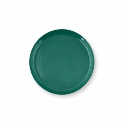 Plateau rond émaillé Vert foncé - 50cm