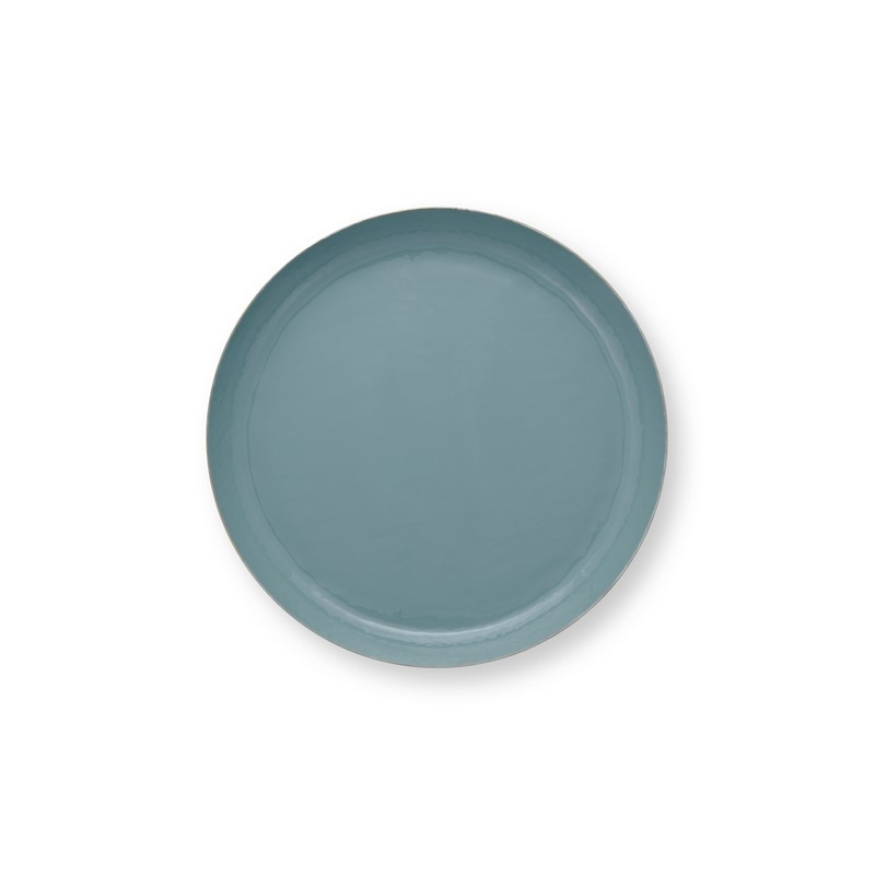 Plateau rond émaillé Bleu - 40cm