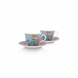 Coffret 2 Paire tasse café Flower Festival Bleu...